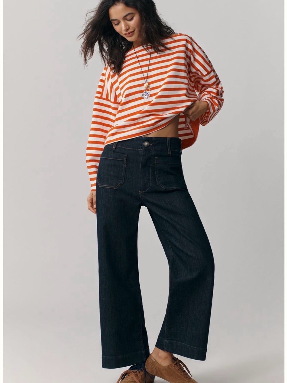 Maeve Anthropologie Colette Wide Leg Dark Wash Denim Pants